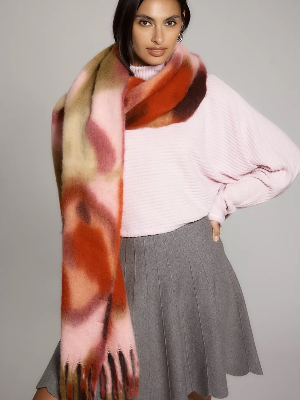 Authentic Anthropology Brushed Woven Scarf: Blurred Recycled Polyurethane Scarf